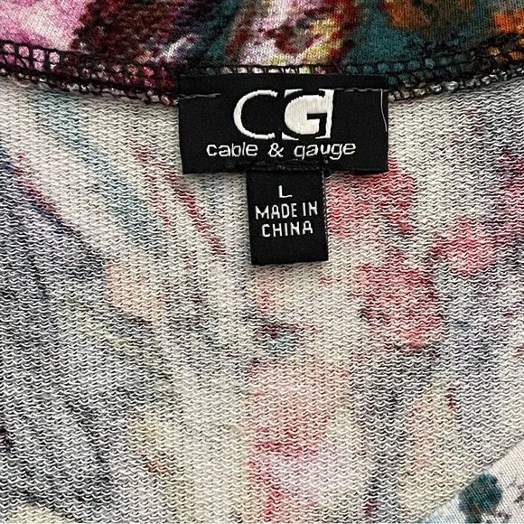 Cable & Gauge Artsy Art To Wear Stretchy Comfortable Top Women L - Picture 13 of 13